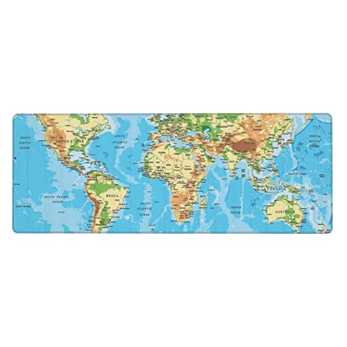Tapis de souris de jeu carte du monde 80x30 cm antidérapant