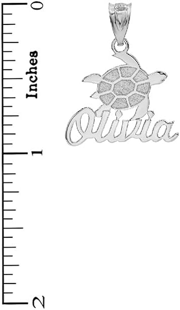 Fine 925 Sterling Silver Engravable Personalized Name Good Luck Sea Turtle Charm Pendant