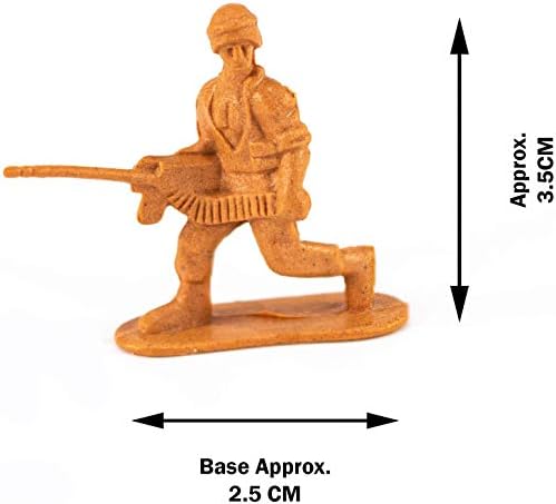 100 Piece World War II Plastic Toy Soldiers Traditional Green and Brown Army Men Soldier Figures with Battlefield Weapon Accessories Kids Military War Games Action Figures Combat Force Model Playset