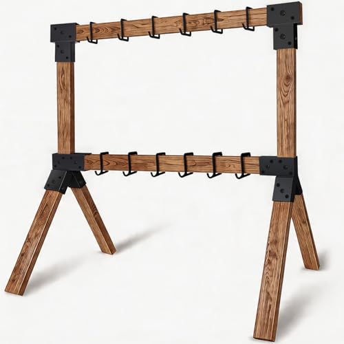 JTZFD 2x4 Target Stand Brackets Set, Heavy-Duty Steel Y & T Connectors with 12 Hanger Hooks, Modular Shooting Target Hanger, Suitable for AR500 Steel Targets, DIY Outdoor Shooting & Archery Ranges