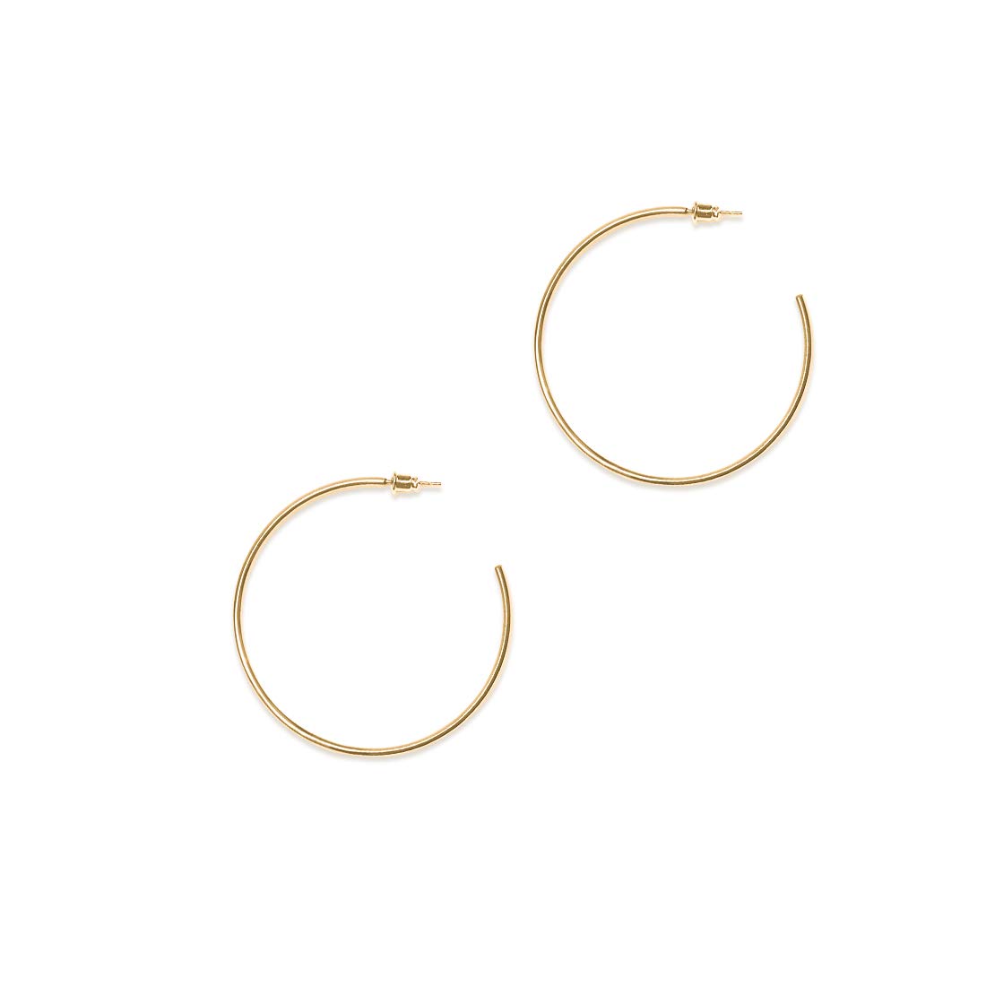 Aretes de aro de oro para mujer, chapados en oro de 0.787 in/1.181 in/1.575 in/2.362 in, aretes de aro ligeros y finos, Acero inoxidable