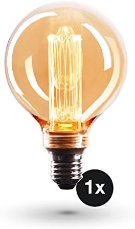 CROWN LED Edison Illusion Filament Light Bulb E27 Socket | Dimmable, 3.5 W, 1800 K Warm White, 230 V, EL25 | Antique Filament Lighting in Retro Vintage Industrial Look | EU Energy Class: G