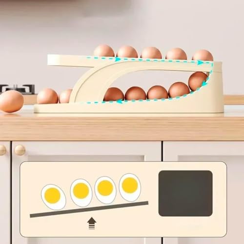 All2home Organizador de Ovos Moderno e Inovador para Geladeira, Branco, Polipropileno, Comporta até