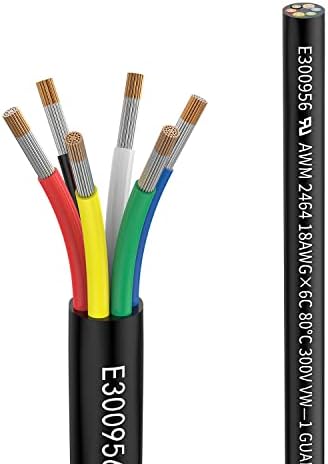 Matugajp 18AWG 6 Conductor Wire 18/6 Gauge Extension Cable 20feet