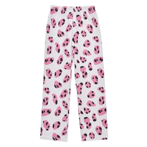 Boys' Pants Leopard Print Cute Cheetah Spots Pink Long Bottoms Jogger Pants Elastic Waist Trousers with Pockets S-XL