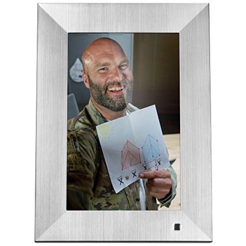 NIX Lux 10 Inch Digital Picture Frame With Brushed Silver Finish - HD Display, Auto-rotate, Motion Sensor and USB/SD Card Supported