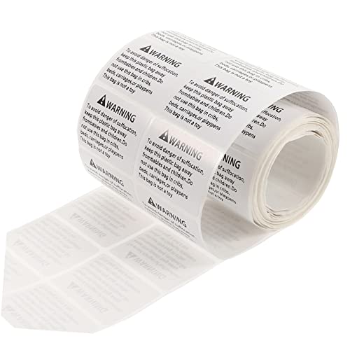 TEHAUX Dhesive Warning Stickers for Packing Bag 500/pack Suffocation Warning Labels Warning Stickers Roll