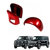 HYJOUM [シフトノブカバー]ジムニー/ジムニーシエラ/ジムニーノマドに適用 For JIMNY/JIMNY SIERRA/JIMNY NOMADE シフトパネル インパネシフト シフトレバー 2PCS 傷防止 キズ防止 スズキ専用設計 保護パーツ カーアクセサリー 内装パーツ ガーニッシュ (レッド)