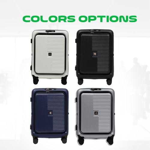 Global DRT 20&rdquo; Collapsible Carry-On Luggage &ndash; Lightweight & Expandable Hard Shell Suitcase with Spinner Wheels, TSA Lock, Airline Approved, Water & Impact Resistant Travel Bag (BLACK)