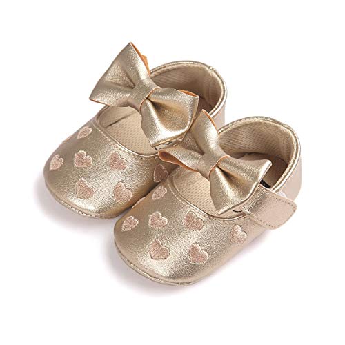 RVROVIC Baby Girls Shoes Soft Sole Mary Jane Flats Princess Dresses Shoes PU Cute Bow Prewalker3