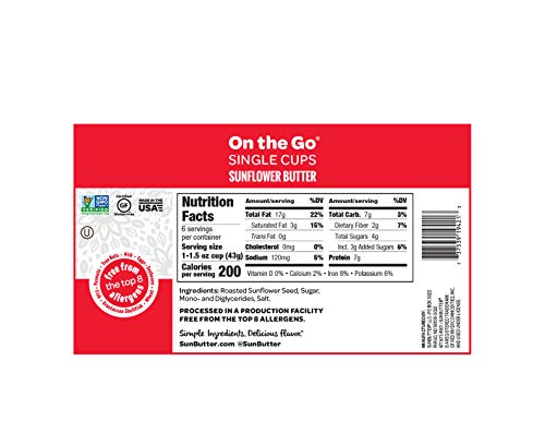 Sunbutter On-the-go Cups, Creamy, 4.55 Pound