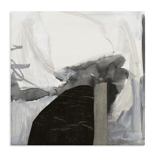 Stupell Industries Curved Black Abstract, 17 x 17 Inch Canvas Wall Art