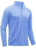 [TACVASEN] ラッシュシャツ メンズ アウトドアシャツ 登山服 水着 uvカット 大きいサイズ 釣りウェア 薄手 涼しい Tシャツ 伸縮性 日焼け防止 ライトブルー L