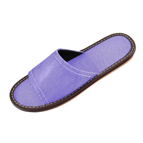 GuoChe Open-toe Slip-on Home Shoes Indoor and Outdoor Breathable Cozy Spa Shower Slippers for Airplane