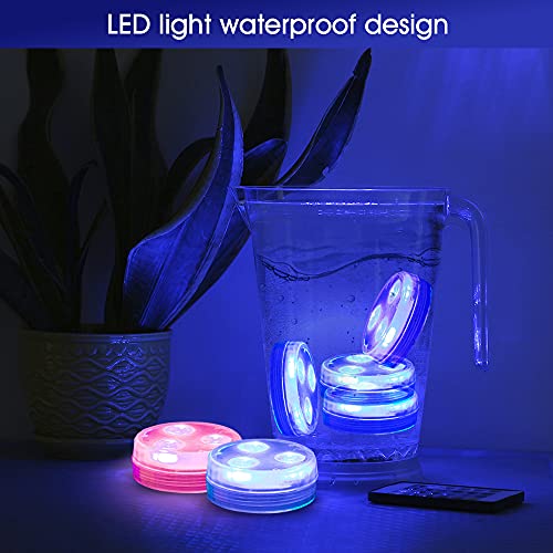 2 peças de luzes flutuantes para piscina, 16 luzes de LED com controle remoto que mudam de cor, 40,6