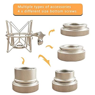 Microphone Shock Mount Mic Holder - Anti Vibration Spider Shockmount Compatible with Many Condenser Mics Like AT2020 MXL 770 MXL 990 Samson C01 Rode Procaster NT1-A Neumann U87 etc.