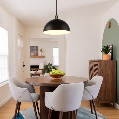 Karjearl Black Pendant Light Fixtures, 15.7 Inch Large Dome Pendant Lighting Farmhouse Vintage Chandelier for Kitchen Island Dining Room by Karjearl - Used condition - Image 6