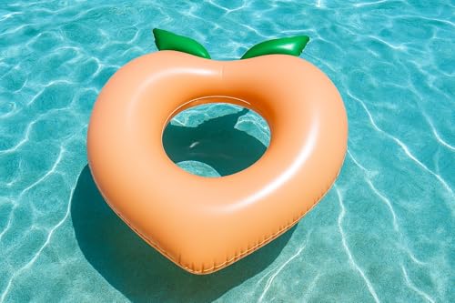 PoolCandy 40 Inch Peach Inflatable Pool Tube Float, Fruit Design Swim Ring for Pool Beach Lake, Heavy Duty PVC Water Lounger for Teens Adults Supports Up to 250 lbs by Poolcandy - Used condition - Image 9