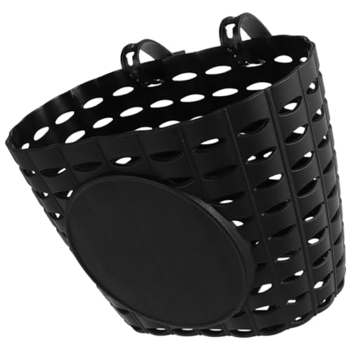 Abaodam Cesta de Bicicleta Desmontable, Cesta Delantera de Plástico Negra con Correa, Accesorio Práctico para Almacenamiento y Transporte en Ciclismo al Aire Libre