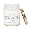Sweet Water Decor In My Engaged Era Candle – Jasmine, Rosemary, Sea Salt, and Honey Scented Candle – 9 oz Soy Candle in Clear Jar with 40+ Hours Burn Time – Engagement and Bridal Shower Gifts for Her