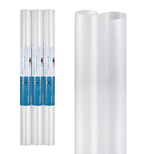 Yachee 3 Rolls EVA Cabinet Liners, Non-Slip Non-Adhesive Shelf Liners for Kitchen Cabinets Cupboard Drawer Cushion Shelves, DIY Multipurpose Refrigerator Liners, 18