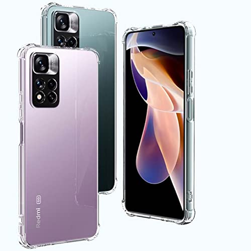 Capa Anti Impacto e Película De Vidro 3D 9D Compatível Para Xiaomi Redmi Note 11 Pro+ Pro Plus