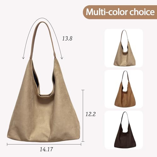 Image of Suede Bags for Women New Suede Tote Bag for Women Fashionable Suede Bag Retro Suede Slouchy Bag Suede Shoulder Bag