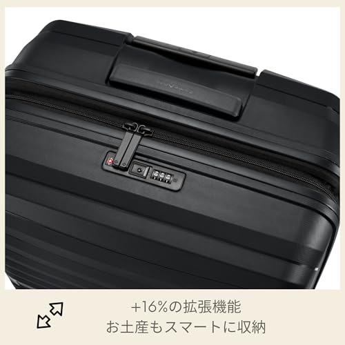 Image of Samsonite Octolite Expandable Neo 75 Cms Small Cabin Polycarbonate Hard Sided 8 Wheel Spinner Luggage /Suitcase /Trolley Bag (Black) (Double Wheel)