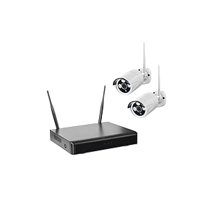 WLAN-NVR mit 2 Funk-Außenkameras WR100B, 4TB Festplatte HDD WiFi