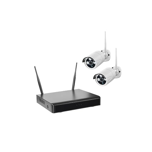WLAN-NVR mit 2 Funk-Außenkameras WR100B, 4TB Festplatte HDD WiFi