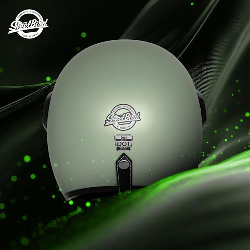 Image of Steelbird SBH 65 Retro 3.0 DOT and ISI Certified Open Face Helmet for Men and Women