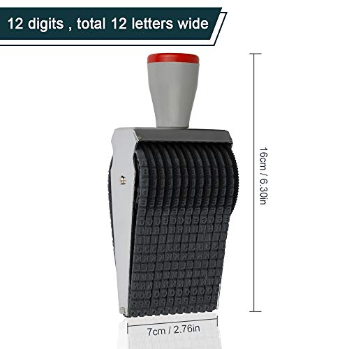 Amytalk 12 Digits Roller Stamp Personalized English Alphabet Number Symbol Rolling Wheel Stamp Multi-Function DIY Scrapbooking Roller Stationery - Thumbnail 2