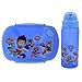 Miotlsy Kids Set Brotdose/Vesperdose mit Trinkflasche , Kunststoff (BPA-frei), Blau mit Motiv Paw Dog Patrol, 2er Set