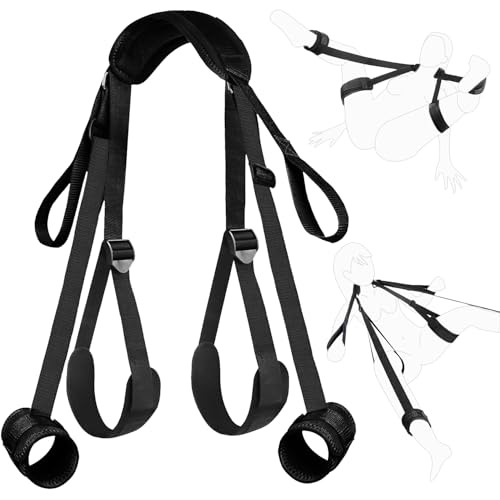 BDSM Bondage Restraints Handcuffs Adult Woman Sex Toys - Adjustable Bondaged Adult Kit with Handcuffs & Leg Ties, Neck to Thigh Harness Set Sex Toyscouples for Couple Beginners, Women & SM Play