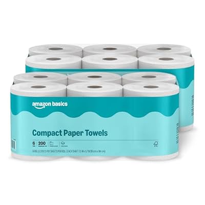 Amazon Basics Compact Paper Towel 200 sheets 12 ct