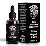 Blissfully Bare Skincare Snow Mushroom Facial Serum, 1 Oz. intense hydration, moisture-locking, gentle & non-toxic, hormone receptor friendly, minimalist formula, carefully selected for radiant glow