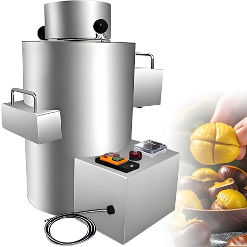 YANDDEA Peladora de castañas Comercial, desgranadora eléctrica, peladora de castañas Profesional, peladora de castañas automática, peladora de Acero Inoxidable 220v/Plugin