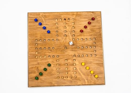 Tablero artesanal de madera real 16x16 inch con canicas miniatura 6