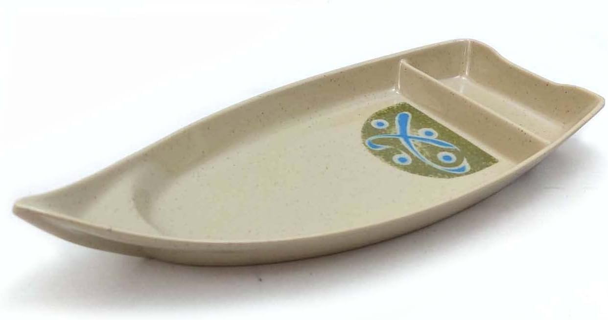 JapanBargain 2347, Lot de 6 assiettes de service japonaises pour sashimi, apéritif, plats à frites et trempettes, 25,4 cm, vert