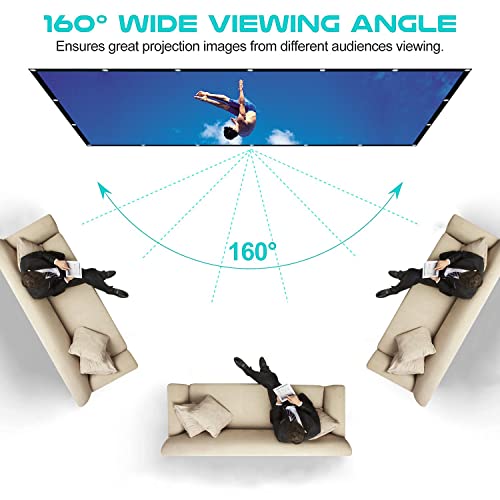 120 Inch Projector Screen, Torabow Movie Projector Screen 16:9 Foldable And Portable Anti-Crease Indoor Outdoor Projection Double Sided Video Projector Screen For Party, Home, Office, Classroom #TOP3