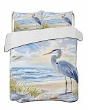 LEOKOTI Coastal Birds Quilt Set Queen
