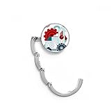 Paket Menge: 1 x Haken DIYthinker Kontrast-Farben-Zahnrad-Taktgeber Haus Illustration Tisch Haken Falttasche Schreibtisch Aufhänger Faltbare Halter 4,4 x 4,4 cm (Breite x Höhe) gefaltet Mehrfarbig