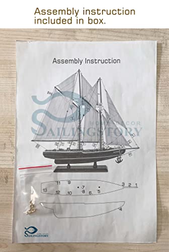 Sailingstory Wooden Sailboat Model Ship Bluenose 1/85 Scale Replica Schooner Sailboat Decor Medium #TOP3