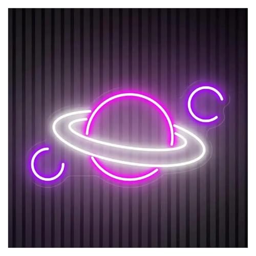 Néon décoratif planète Saturne cadeau idéal pour passionnés d'astronomie et de déco