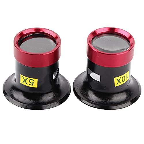 Naroote Loupe de Réparation de Montre 5X 10X, Outil de Bijoux Ultra-léger Compact pour Horlogers Durable Rouge – vue 5