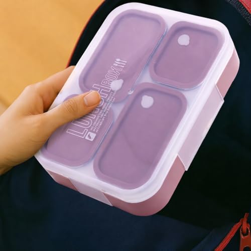 Image of Premium Insulated Steel 4 Compartment Lunch Box for School Office Use | Food Grade Sealed Leak-Proof Steel Containers with Air Vent Lock | Lunch Box for Kids Women Boys Girls