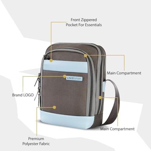 Image of Lavie Sport Athos Sling Bag | Stylish Crossbody Bag | Bag for Travel | Multipurpose Crossbody Bag with Adjustable Strap for Travel and Office Use | Shoulder Bag for Women