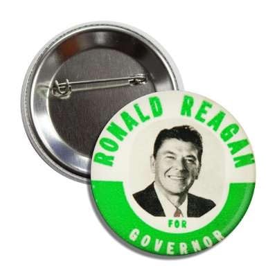 Lunch Money Reagan For Governor Vintage Button