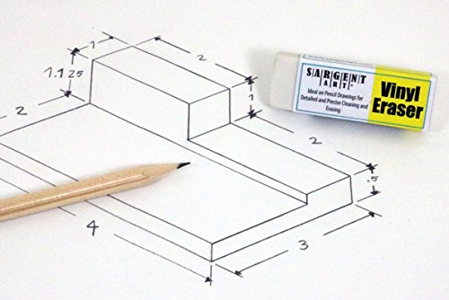 Sargent Art Plastic 20 White Vinyl Erasers, 2-1/4" X 3/4" X 3/8" Ea #TOP15