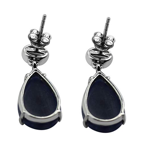 Carillon Turquoise Round Shape Gemstone Jewelry 18K White Gold Drop Dangle Earrings For Women/Girls #TOP1
